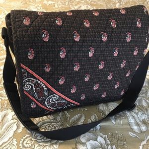 Rare Vera Bradley Houndstooth Brown Messenger Bag